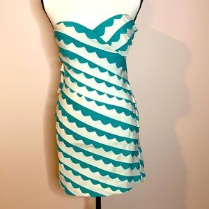 Minuet Small Aqua White Waves Dress